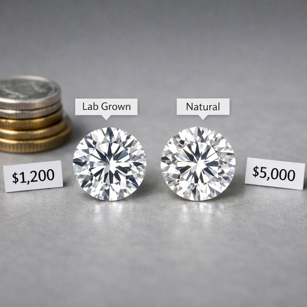 1 Carat Lab Grown vs Natural Diamonds: Price, Look, Value