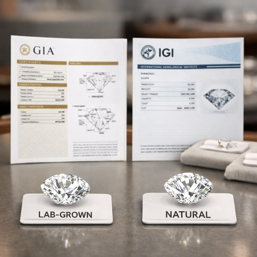 Compare GIA and IGI Certified Lab-Grown and Natural Diamond Retailers